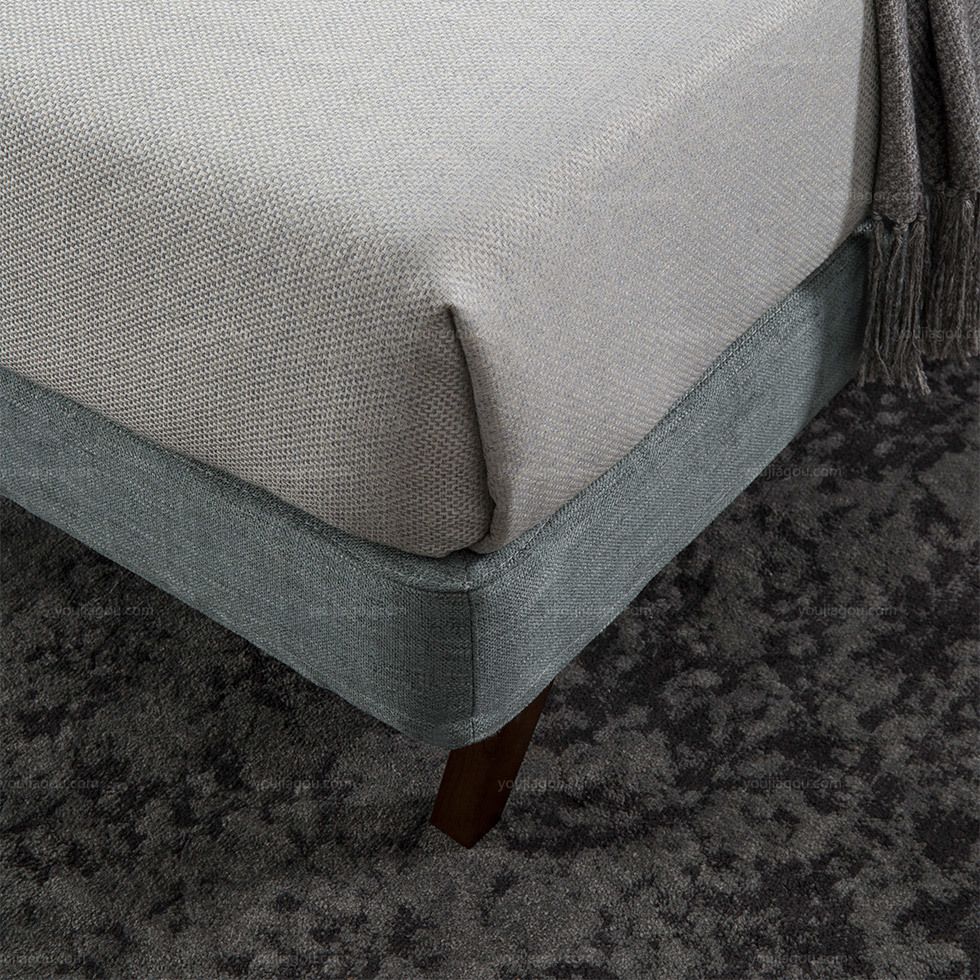 【优殿】舒适透气麻布面料 稳固承重白腊木床脚 现代1.5米床